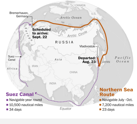 روسيا عبر بوتن تدعو العالم للإبحار عن طریق الممر الشمالي